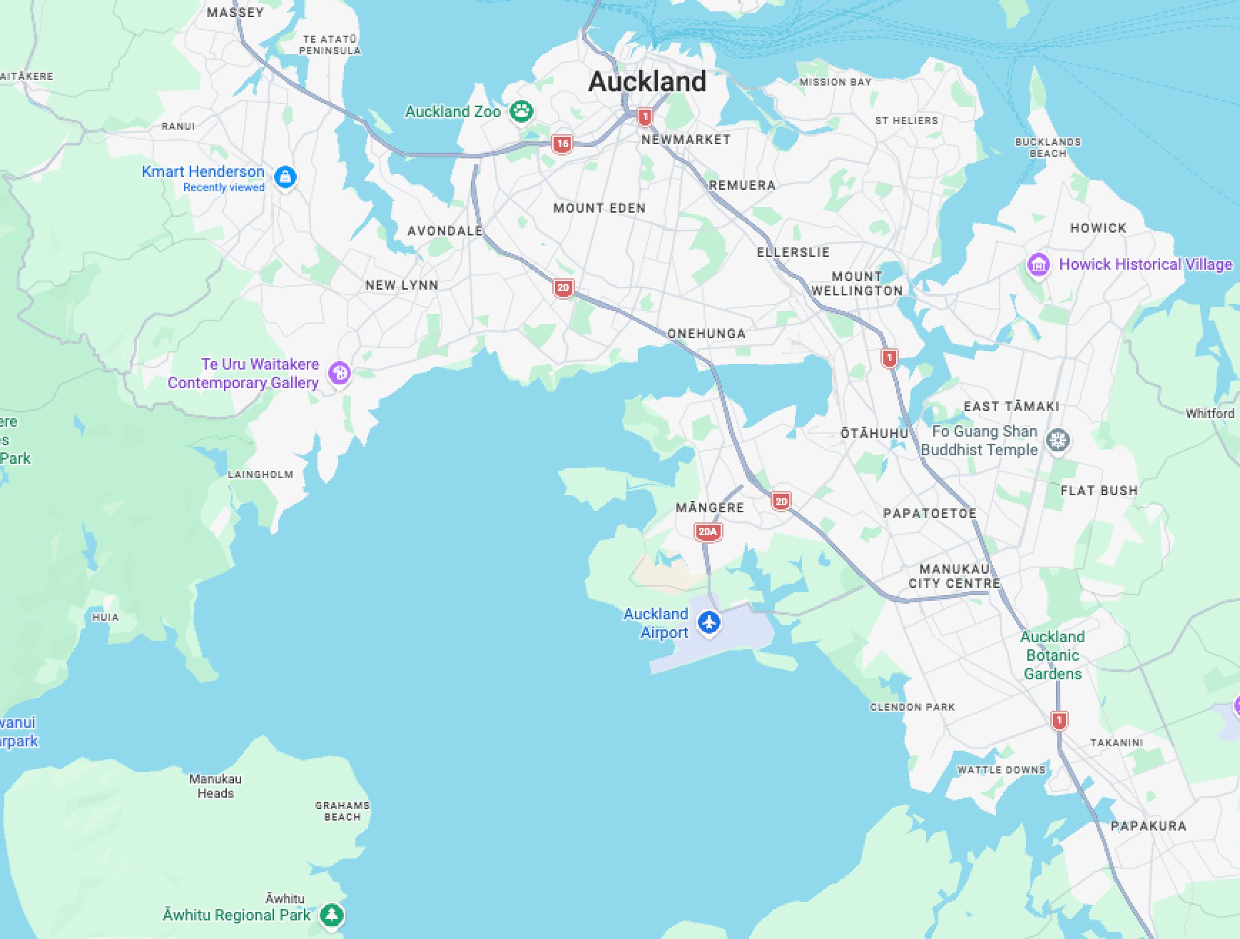 Out of Area (West/Central/South Auckland areas)